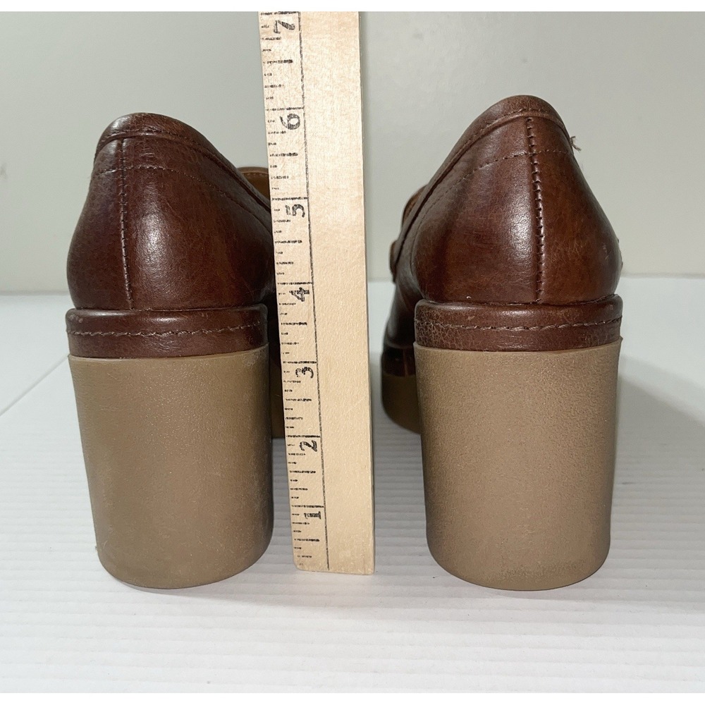 NWOB Zodiac Platform Loafers Womens 8 Brown Leather Dorit Light Academia Preppy - Picture 7 of 10